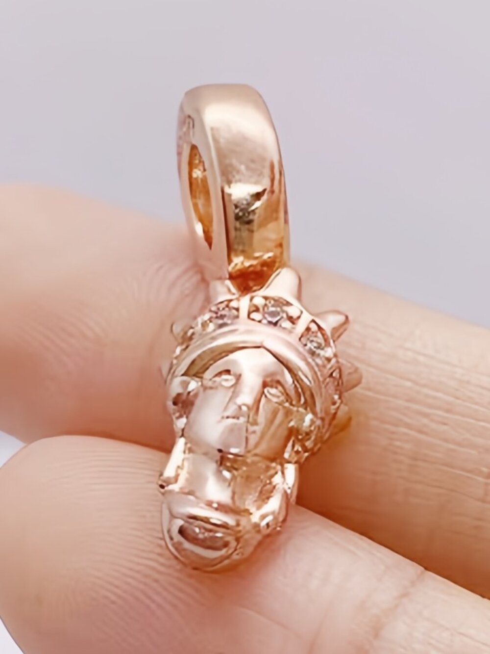 Pandora New York Statue of Liberty Dangle Charm Rose Gold-Plated